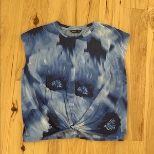 Simply Vera VeraWang Blue Casual Sleeveless Shirt Size L